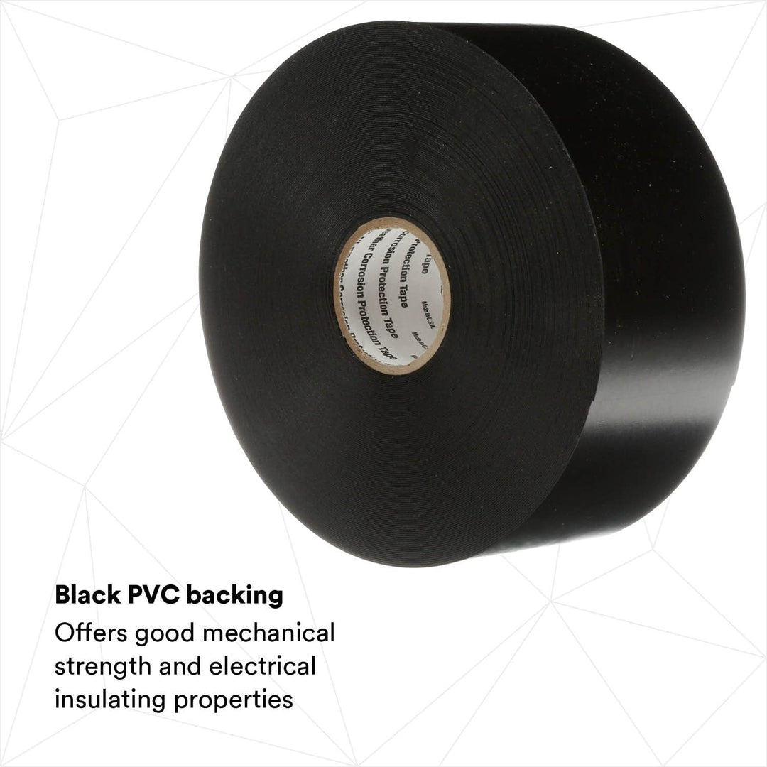3M Scotchrap Vinyl-Korrosionsschutzband 51, schwarz, unbedruckt, einfache Anwendung, PVC-Rückseite,