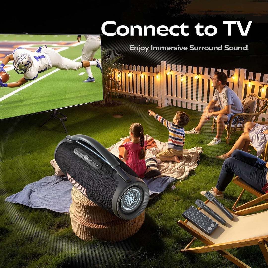 YEAHBOX Sonic Boom Ultra K Karaoke Lautsprecher Bluetooth, Partylautsprecher mit 2 kabellosen Mikrof