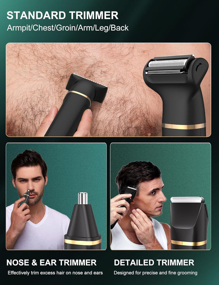 Intimrasierer Mann, 3-in-1 Nasenhaartrimmer und Rasierer Herren Elektrisch mit Stehender Ladestation