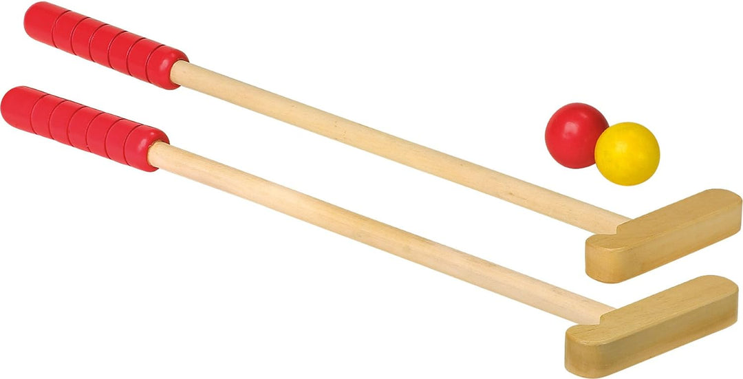 Legler small foot 8177 Minigolf „Maulwurf“ aus buntem Holz, mit zwei Schlägern und vier bunten Bälle