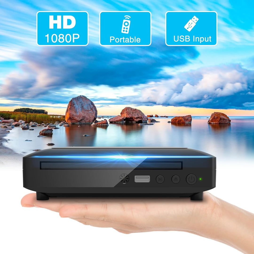Ceihoit Mini DVD Player für TV HDMI/AV Ausgang mit Kabel enthalten, HD 1080P Upscaling, USB Eingang,