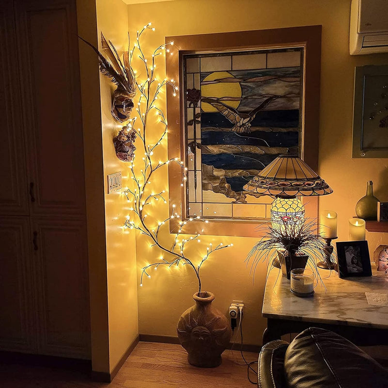 Ciskotu Beleuchtete Willow Vine, Weidenrebe Baum Lichter mit Stecker, 144 LEDs Willow Vine LED Baum,