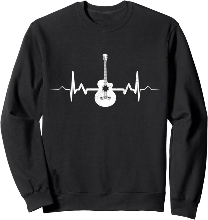 Akustik Gitarre Herzschlag Musik Gitarrist Geschenk Sweatshirt