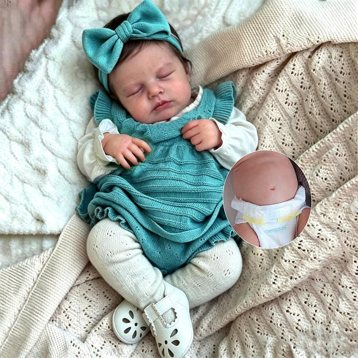 Zero pam Reborn Baby Mädchen 50CM Reborn Baby Vollsilikon Lebensecht, Reborn Puppen Lebensecht, Lebe
