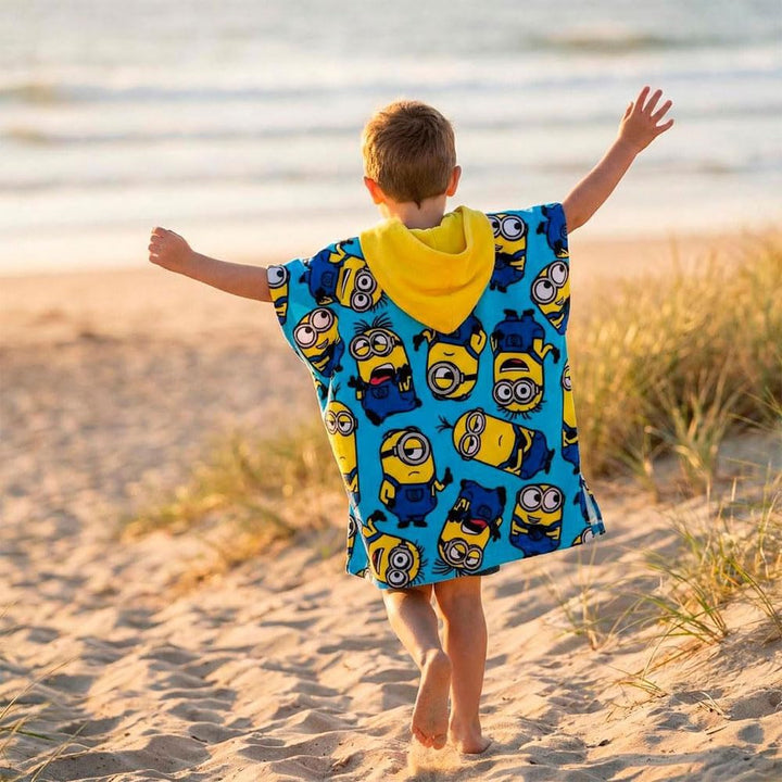 Minions Mikrofaser-Poncho für Kinder für Strand und Pool, aus Mikrofaser, für Jungen, Mädchen, mit K