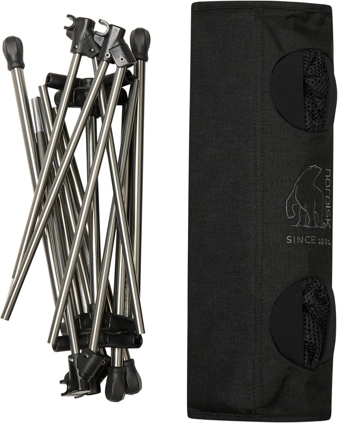 Nordisk Campingtisch Rolltisch Risskov Falttisch Klapptisch Leicht Alu 58x39 cm Schwarz, Schwarz