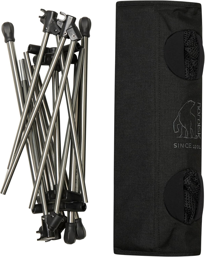 Nordisk Campingtisch Rolltisch Risskov Falttisch Klapptisch Leicht Alu 58x39 cm Schwarz, Schwarz