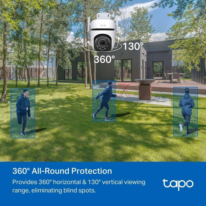 Tapo C52A 360° Überwachungskamera Aussen, 2K 4MP, Starlight Farbe Nachtsicht, KI-Erkennung, Bewegung