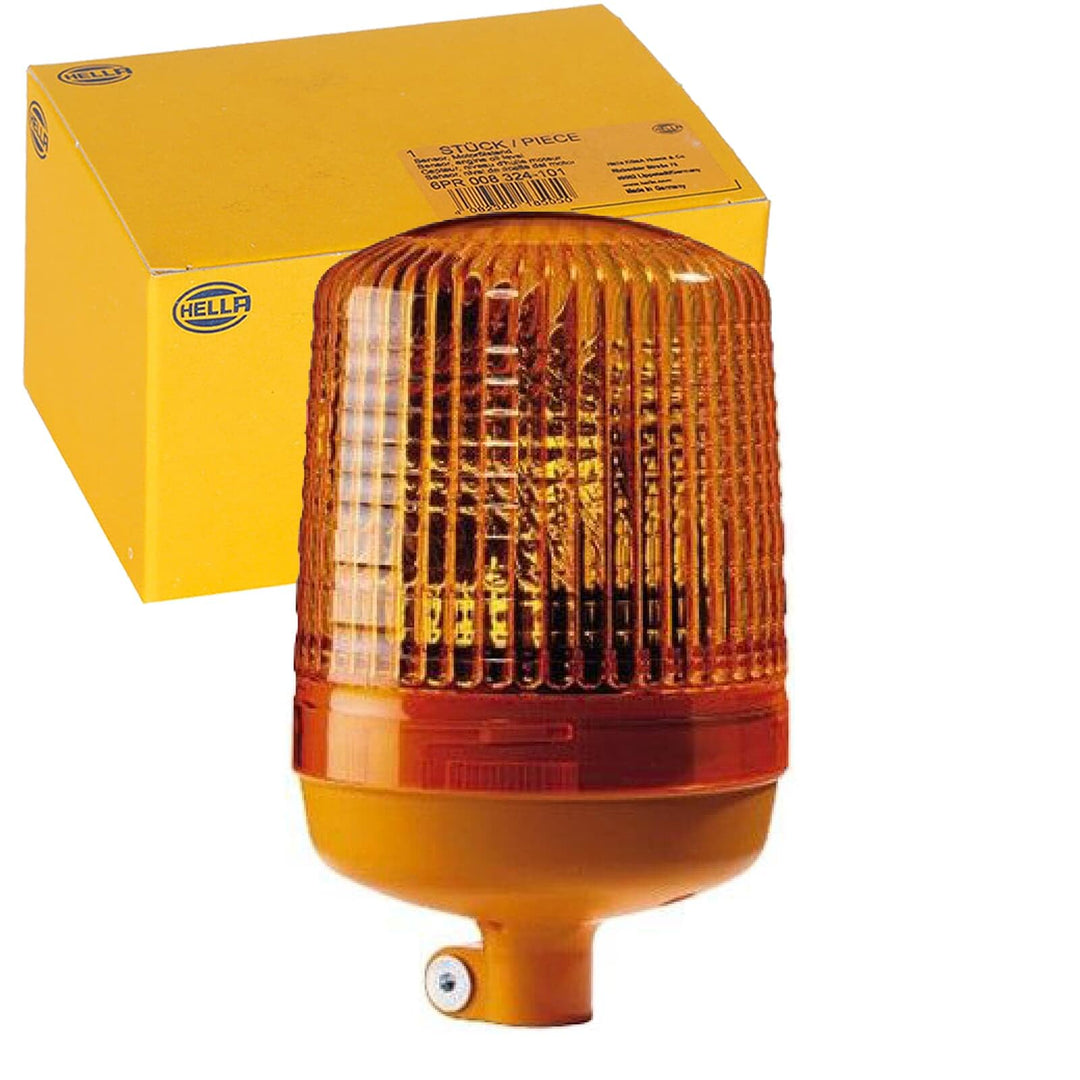 HELLA - Halogen-Rundumkennleuchte - KL 7000 - 24V - gelb - Rohrstutzen - Menge: 1 - 2RL 008 060-111