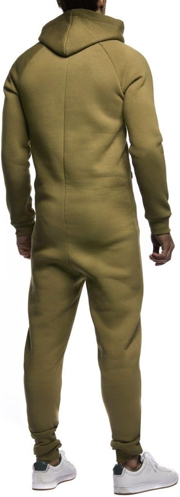 Leif Nelson Herren Overall Jumpsuit Onesie Trainingsanzug Jogginghose Fitness Bekleidung LN8154 L Kh
