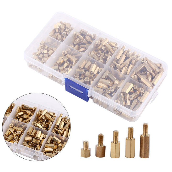 300pcs M3 Abstandshalter Distanzhülse Schrauben Messing StandOff Männliche Weibliche Hexe Spacers Fü