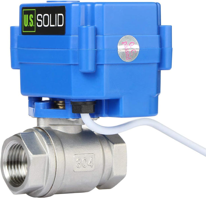 U.S. Solid 1/2" Motorkugelhahn Edelstahl Elektrische Zonenventil DN15, 9-24V AC/DC, 3 Drähte Edelsta