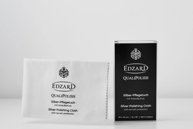 EDZARD QualiPolish® Silber Pflegetuch (30 x 45 cm) Reiniger für Schmuck, Münzen & Besteck aus Messin