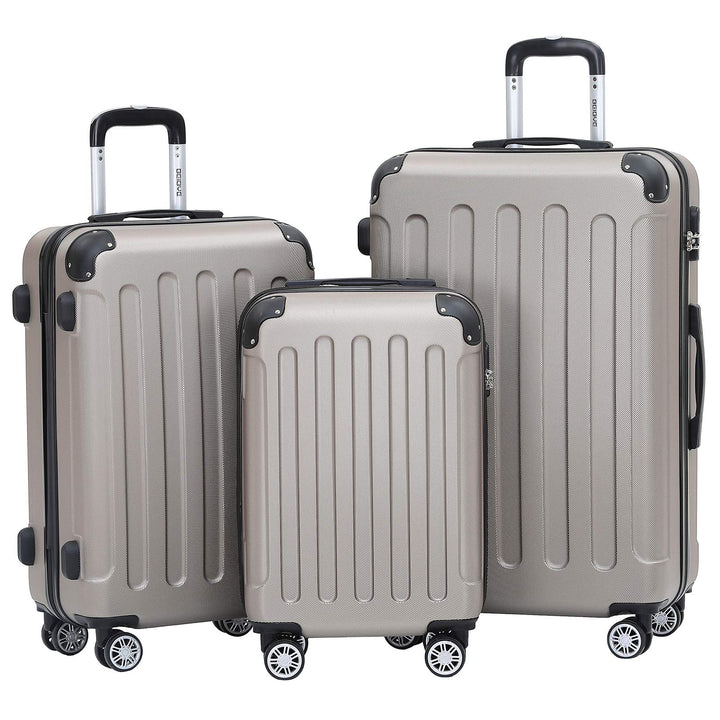 BEIBYE- Hartschalenkoffer Koffer Trolley Rollkoffer Reisekoffer Zahlenschloss 4 Zwilings-Rollen (Cha
