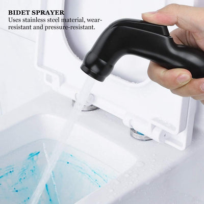 Bidet Wasserhahn - G1 / 2 Schwarz Edelstahl Handtoilette Bidet Sprayer Set Aufsatz Badzubehör