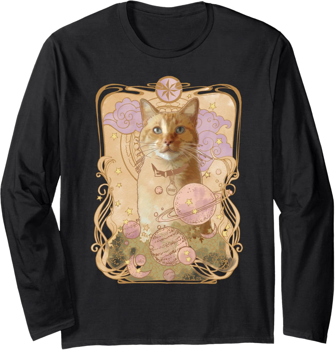 Captain Marvel Goose The Cat Celestial Portrait Langarmshirt