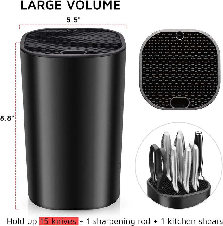 WELLSTAR Messerblock ohne Messer, Unbestückt Universal Messerblock,Messerhalter Platzsparender,Plast