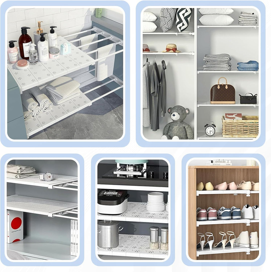Verstellbare Einlegeböden Schrank - 24cm Weit, Verstellbare Länge 38-60cm - Erweiterbares Einlegeböd