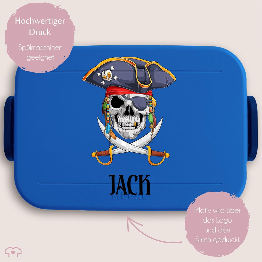 Kinder Bento Box Midi Lunchbox für Mepal Bentobox - Pirat Brotdose | Piraten Vesperdose | Pirates |
