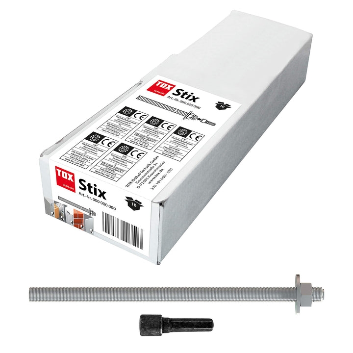 TOX Gewindestange Stix Edelstahl A4 M8 x 110, 10 Stück - 070171101 M8x110 mm 10.0, M8x110 mm 10.0