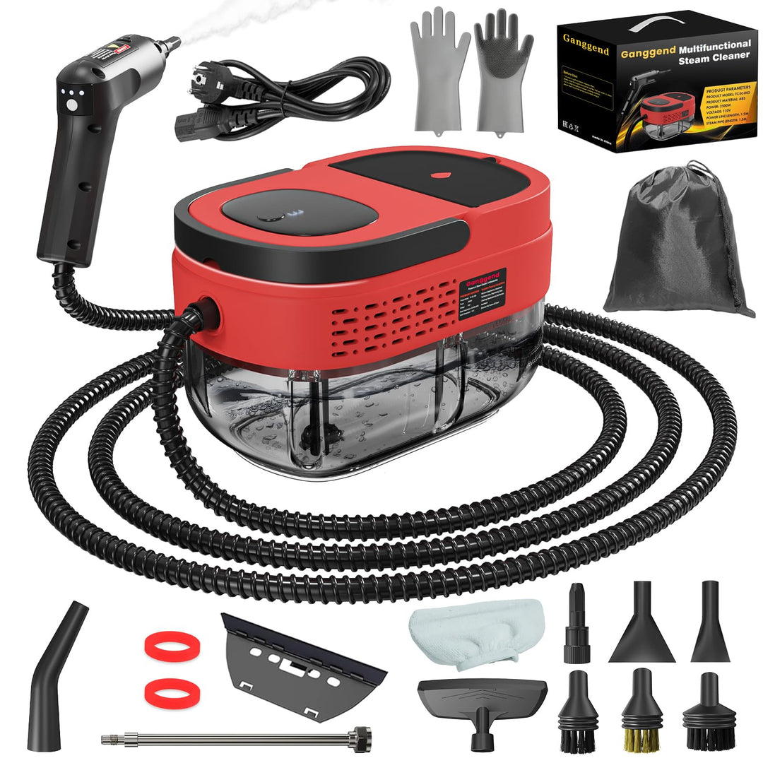 Dampfreiniger Handgerät, 2500W Handdampfreiniger mit 1,6-Liter-Wassertank, 15 Sekunden Aufheizzeit,