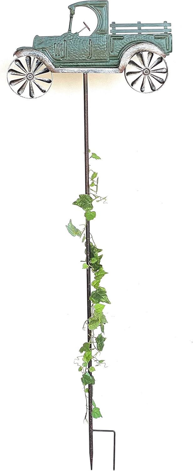 DanDiBo Gartenstecker Metall Oldtimer Auto XL 160 cm Grün 96102 Windspiel Windrad Wetterfest Gartend