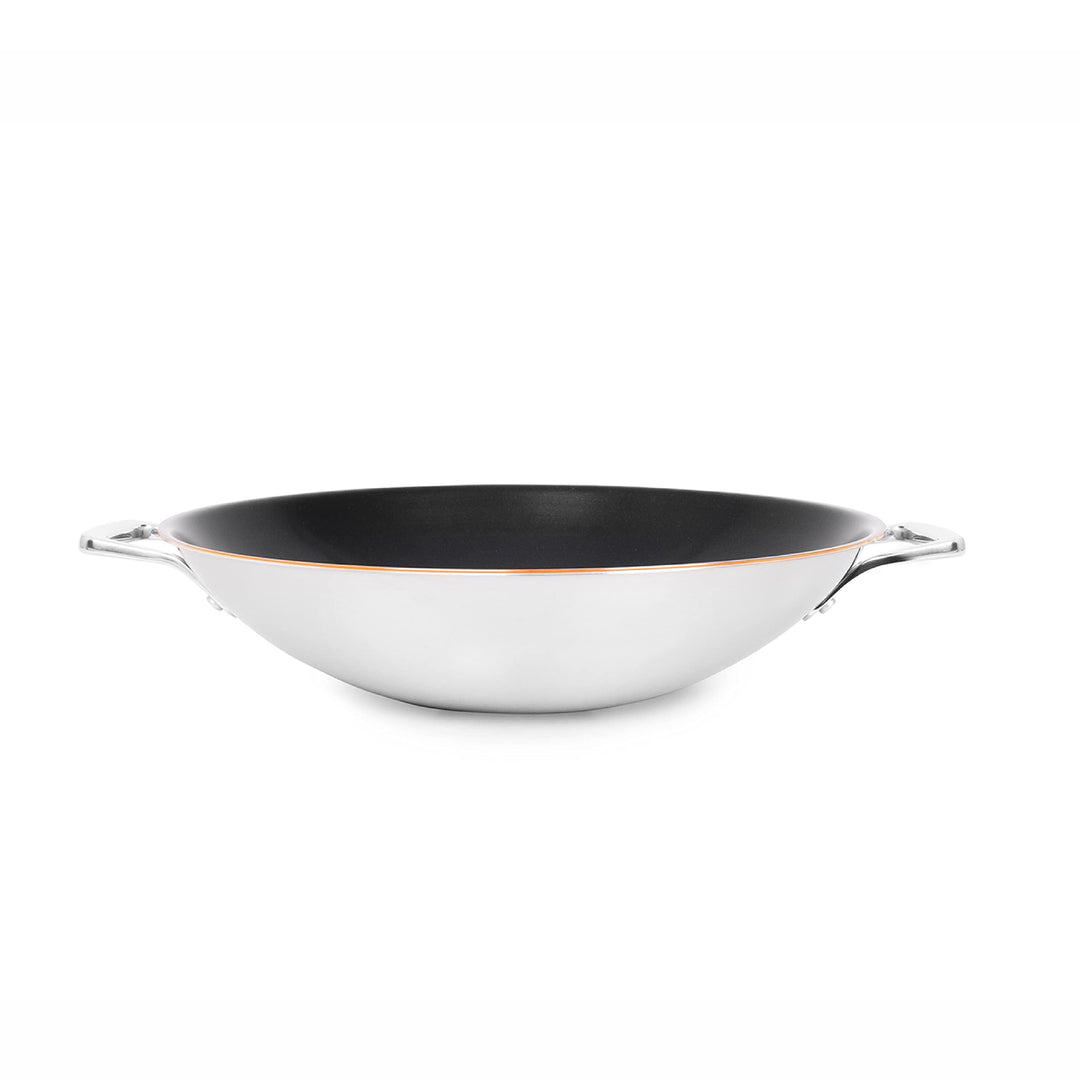 Olav Olavson® Wok Kupferpfanne mit Antihaftbeschichtung aus 5-Schicht-Material, induktions- und spül