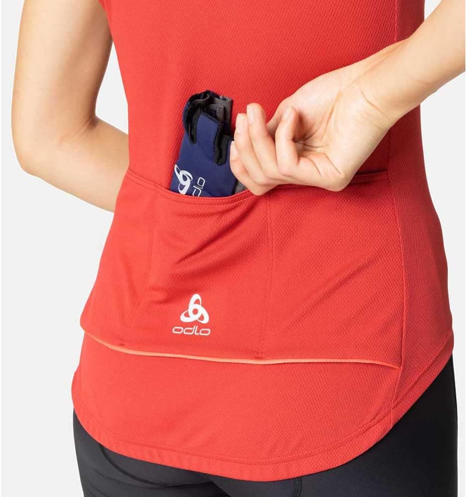 Odlo Damen Essentials_411971 Radtrikot halber Reissverschluss (1er Pack) S American Beauty - Cayenne