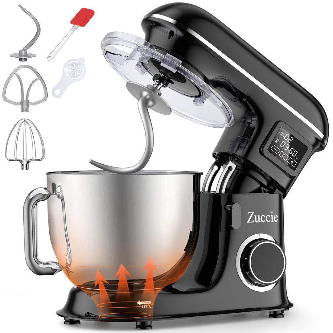Zuccie küchenmaschine 1500W 8L Knetmaschine 6 Geschwindigkeit Fermentationsfunktion+LCD knetmaschine