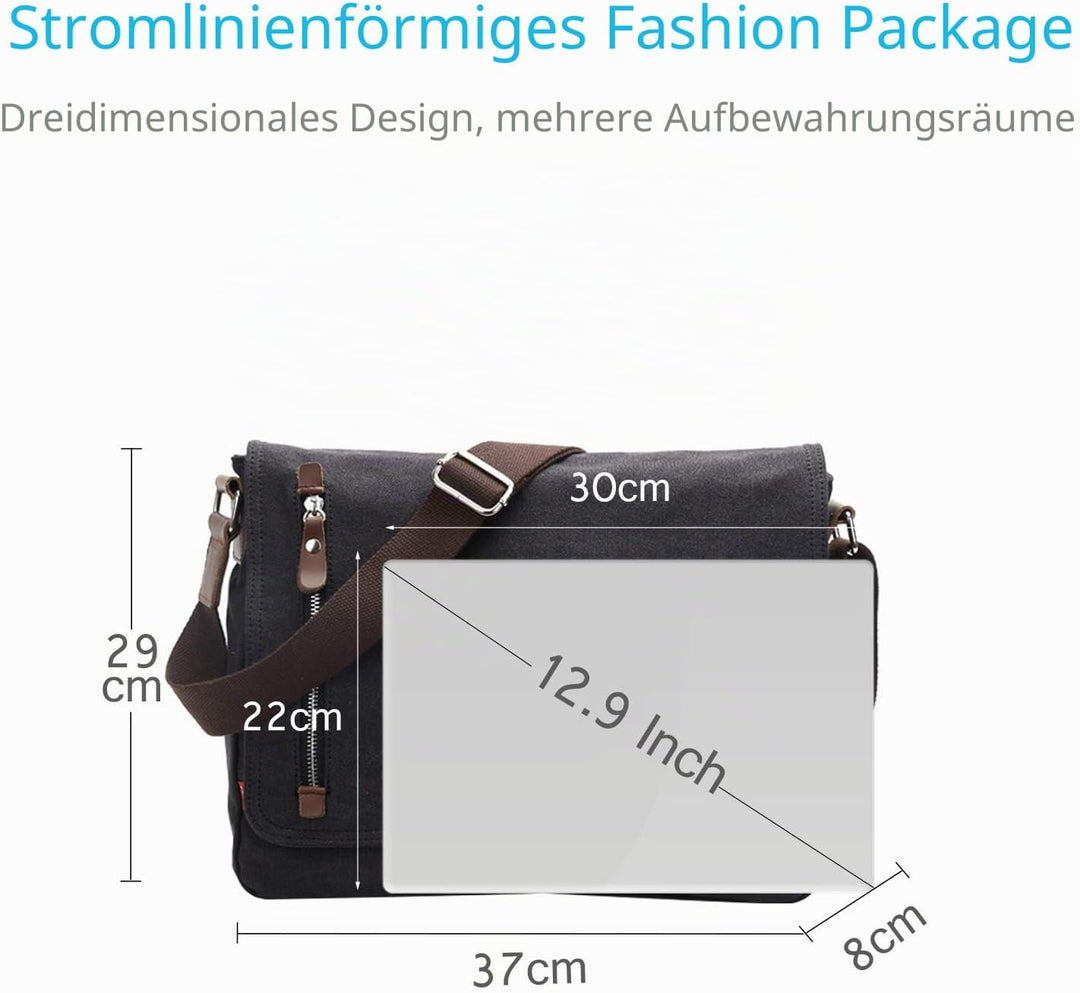 FANDARE Unisex Messenger-Tasche, 35,6 cm, tragbar, Umhängetasche, für Studenten, Reisen, Arbeit, Sch
