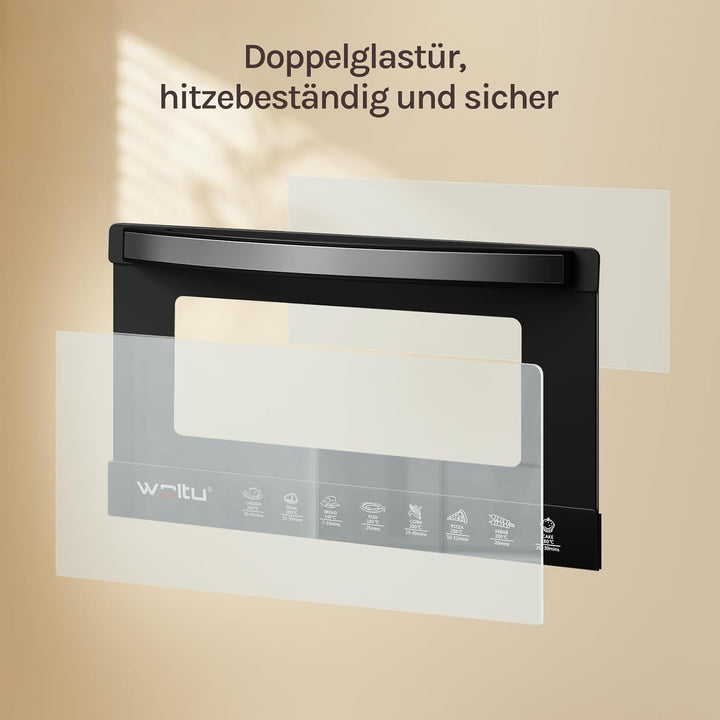 WOLTU Minibackofen 12 Liter, 800 Watt Toasterofen | Pizzaofen | Backblech mit Timer Mini Backofen fü