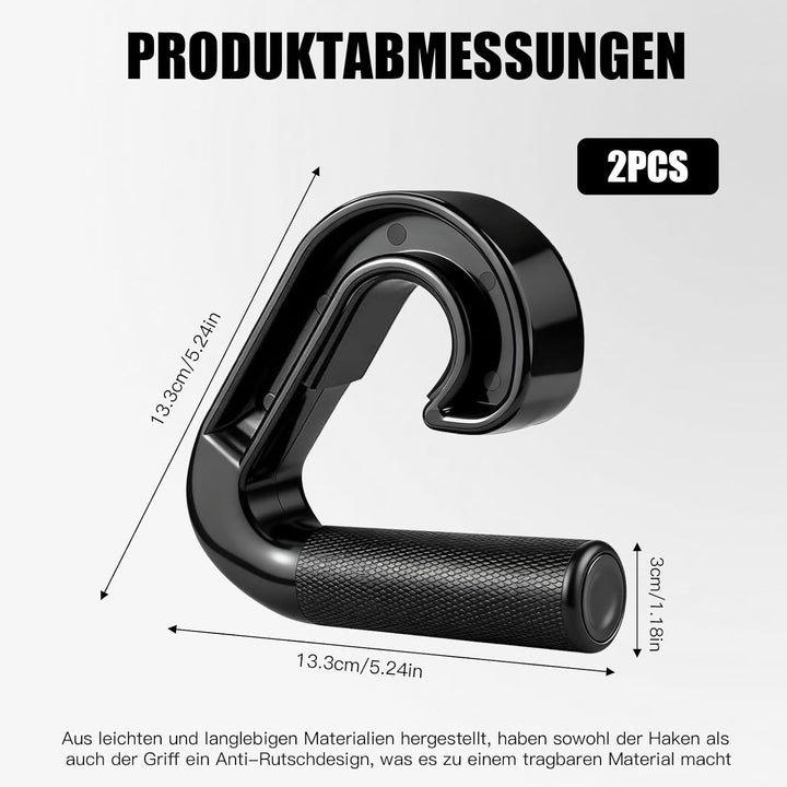 Fitness Griffe für Klimmzugstange, Haken Klimmzug Zubehör mit Anti Rutsch Silikon, Ergonomisches fit
