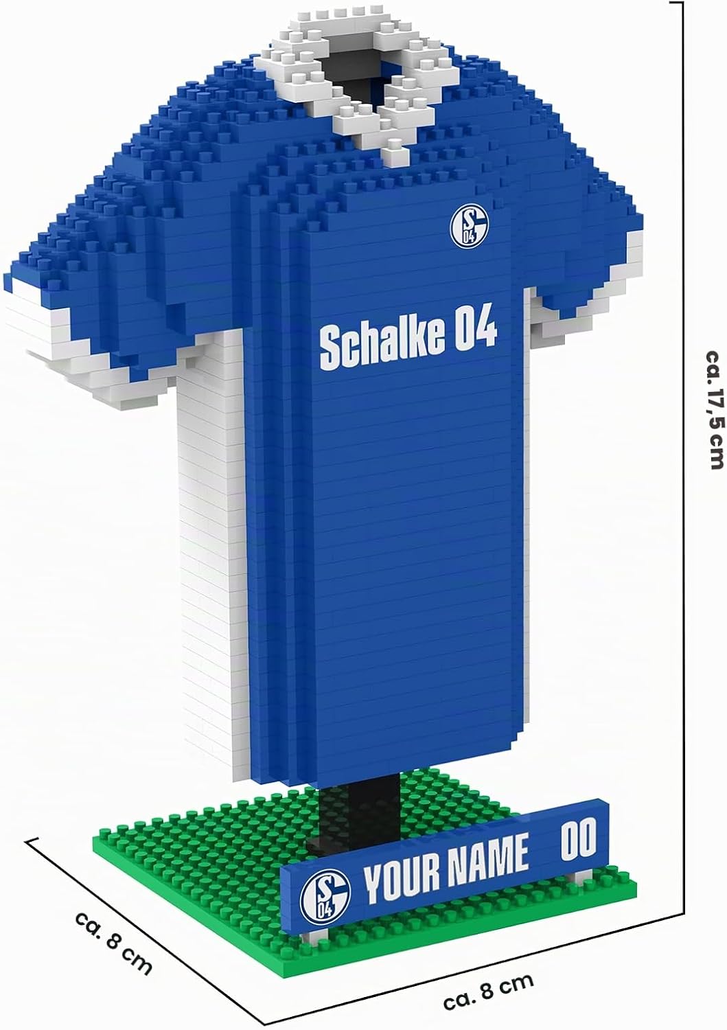 FOCO Offizielles Lizenzprodukt FC Schalke 04 Personalisiert BRXLZ Schreibtisch Hemd 3D Bricks Buildi