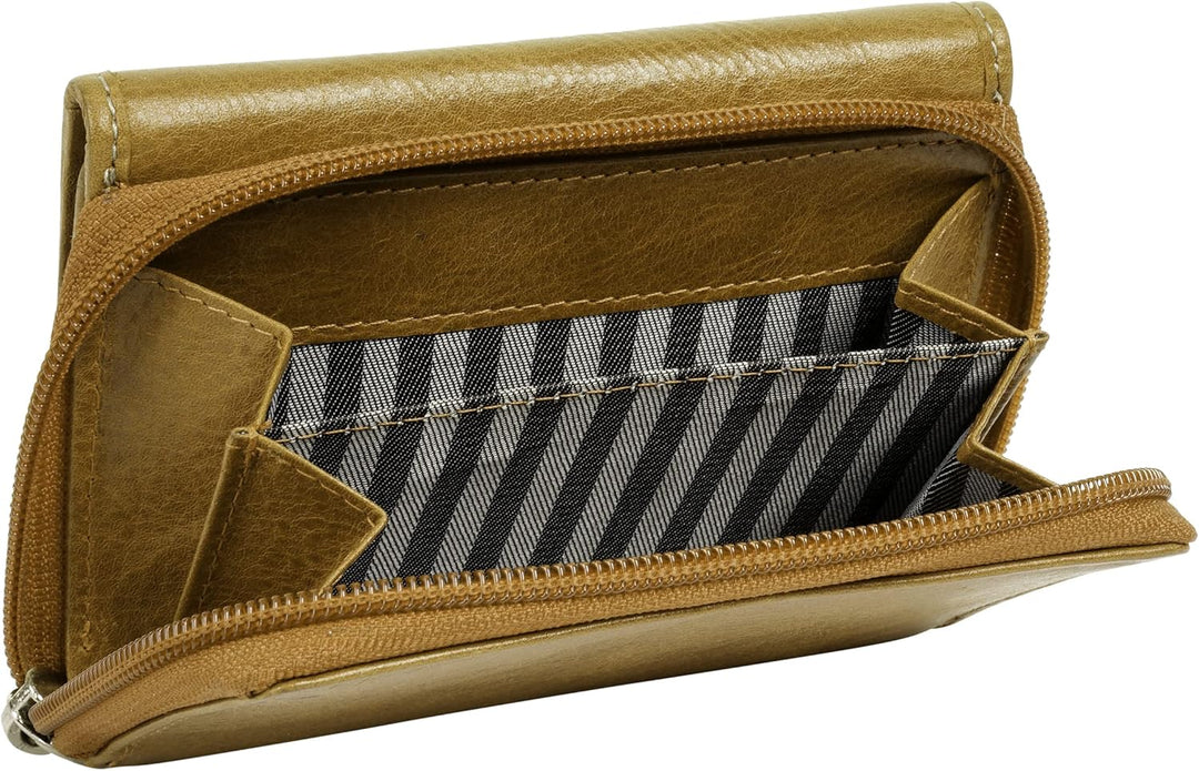 bruno banani kleine Geldbörse im Querformat Echt Leder Damen | RFID-Schutz, Clever konzipiert, Kompa