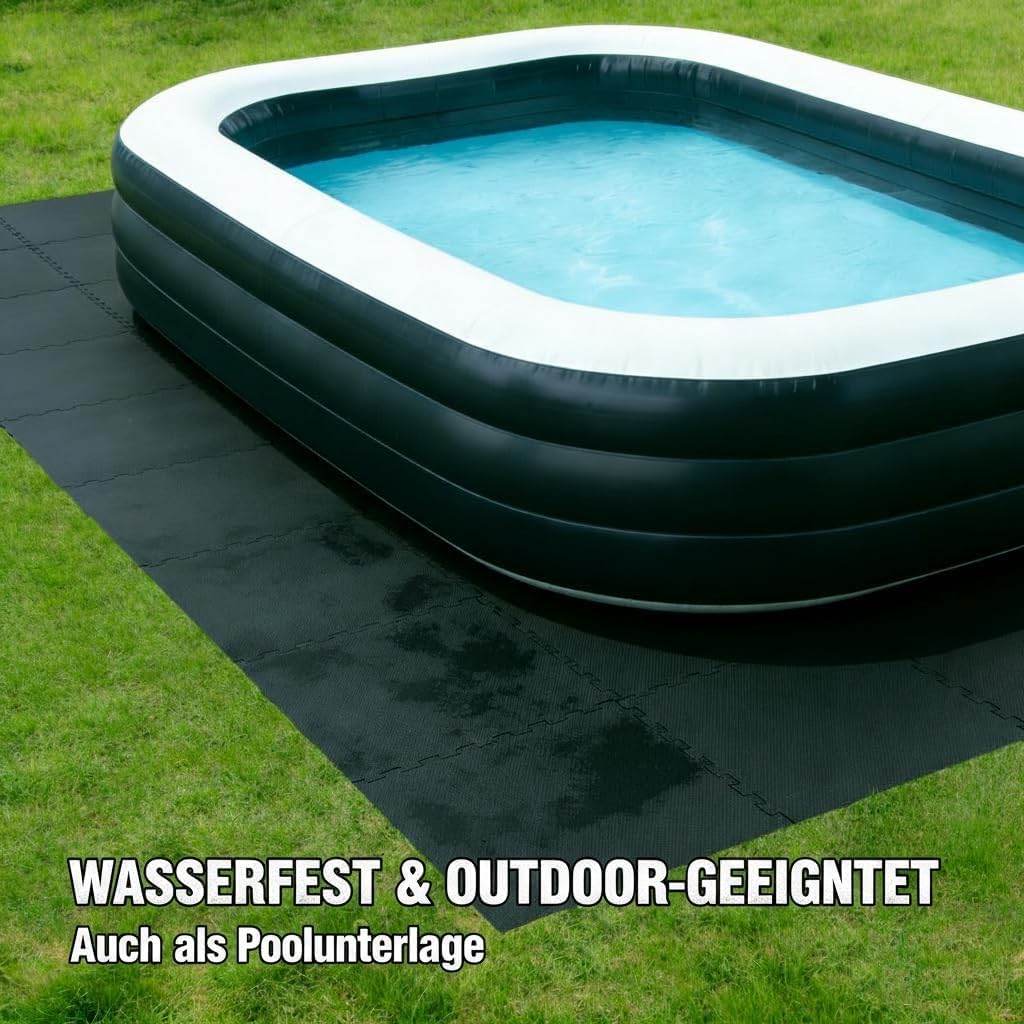 Bodenschutzmatte 60x60x1cm – Eva Puzzlematte für Fitness, Heimtraining & Pool – rutschfest, stossdäm
