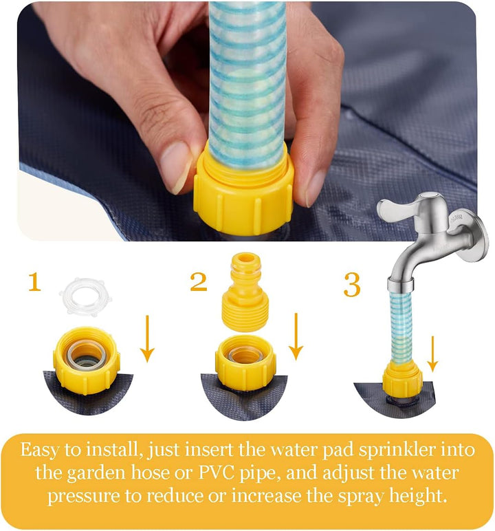 Auptiz Sprinkler Spielmatte, Sommerspielzeug-Spielmatte im Freien, Splash Sprinkler Pad, Umweltschut