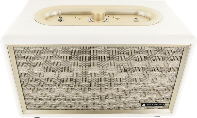 SCHWAIGER 661712 Retro Bluetooth Lautsprecher Vintage Speaker Lederoptik Holzgehäuse Akku HiFi Musik