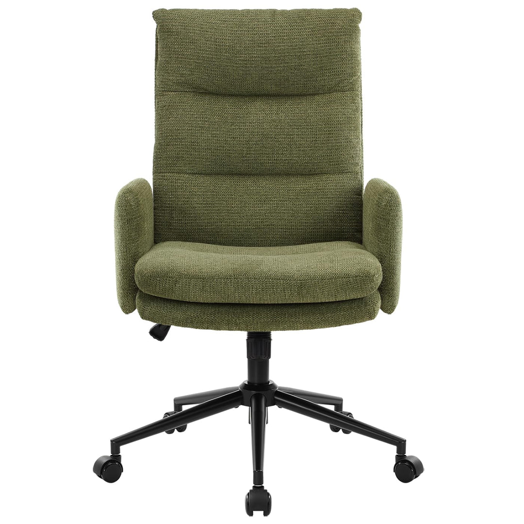IWMH Schreibtischstuhl mit Hoher Rückenlehne,Bürostuhl Ergonomisch aus Kaschmir, Schminktisch Stuhl