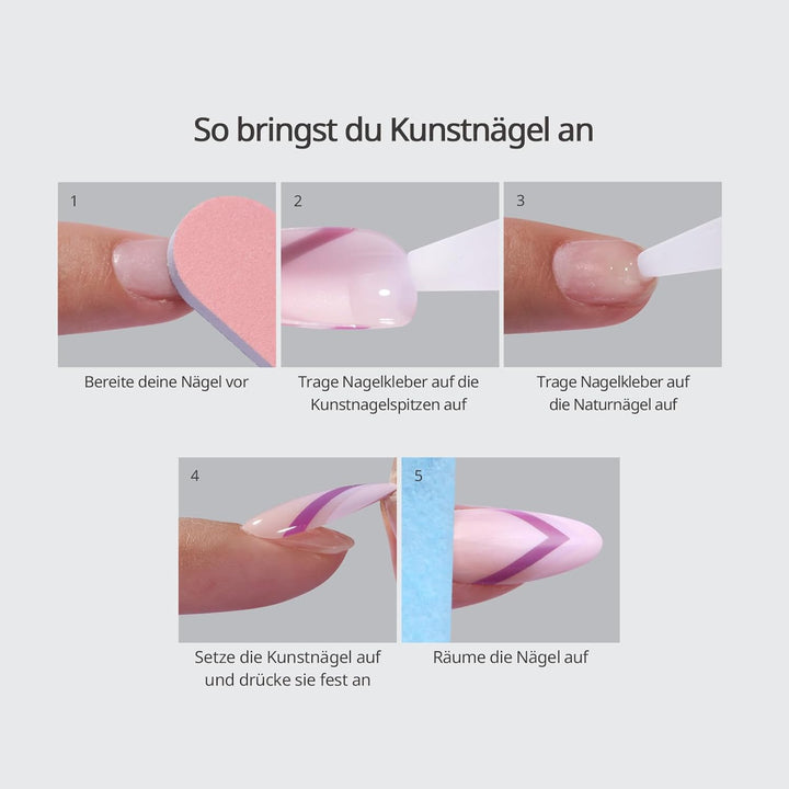 BTArtbox Almond Press on Nails Kurz White Glossy Fake Nägel Short Sheer Einfarbig künstliche Falsche