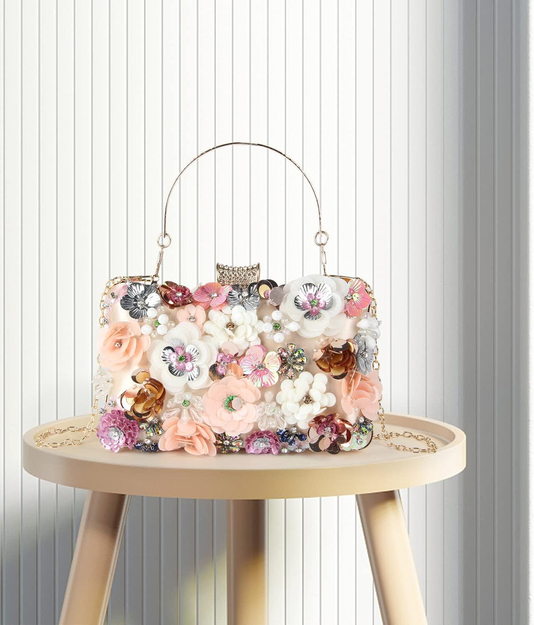 LHHMZ Damen Eleganz Blumen Abend Clutch Taschen Blumen Korn Hochzeits Einkaufstaschen Braut Schulter