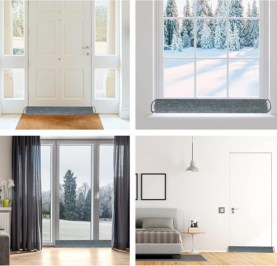 2 Stück Zugluftstopper Für Türen und Fenster 90cm - Tür Luftzugstopper - Waschbar - Energiesparend -