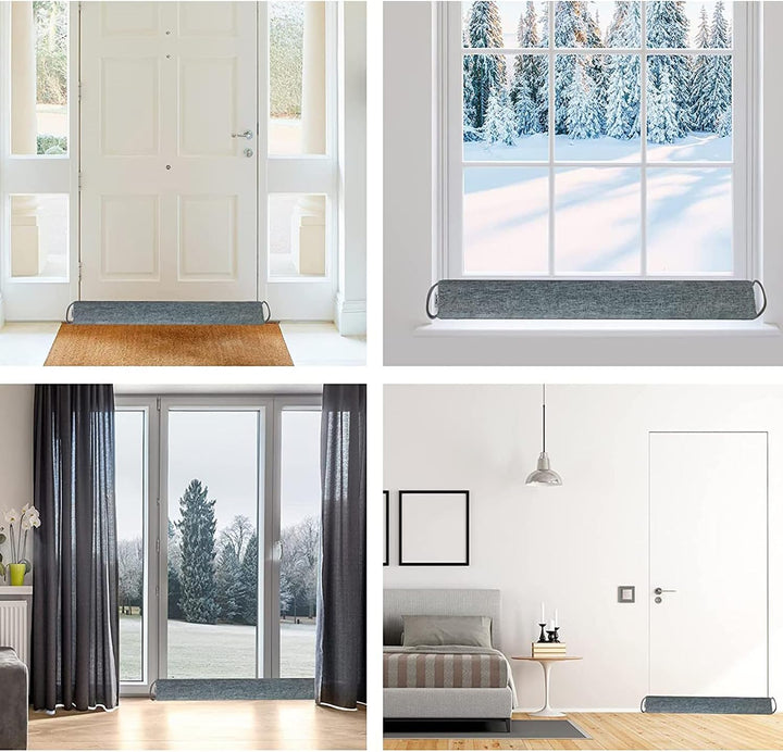 2 Stück Zugluftstopper Für Türen und Fenster 90cm - Tür Luftzugstopper - Waschbar - Energiesparend -