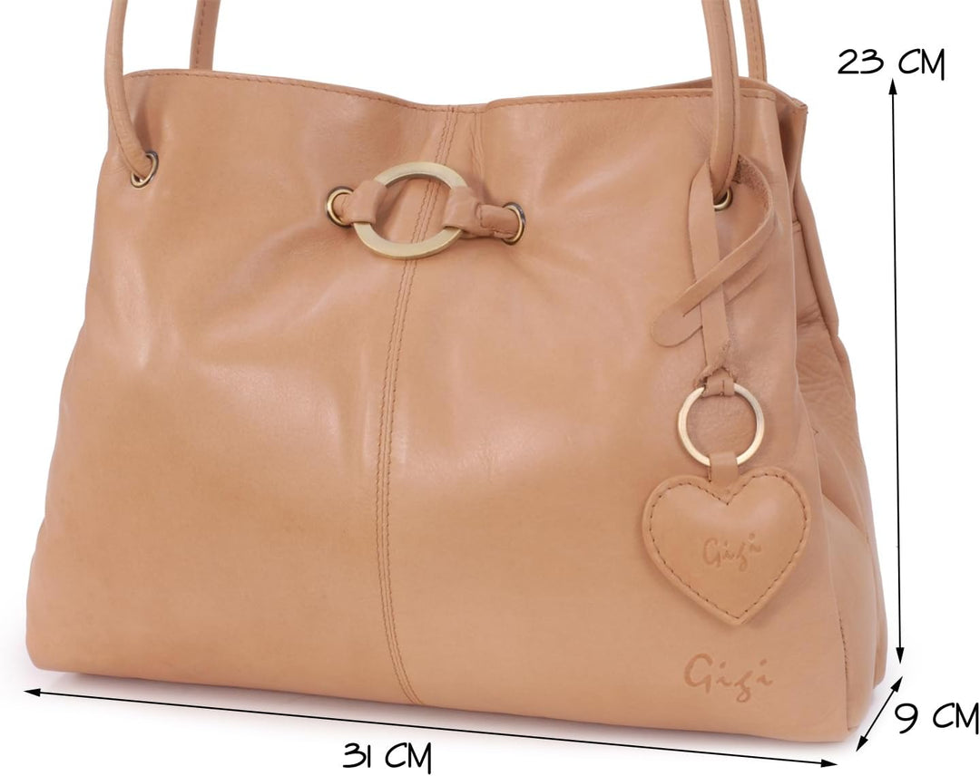 Gigi - Leder - Damenhandtasche/Schultertasche - OTHELLO 4323" Honig, Honig