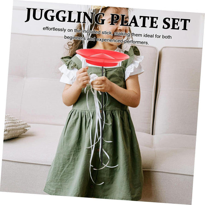 Toyvian Juggling Plates mit Stab Circus Performance Teller für Anfänger und Balance Juggling Prop fü