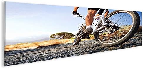 islandburner Bild Bilder auf Leinwand Mountain Bike Panorama XXL Poster Leinwandbild Wandbild Dekoar