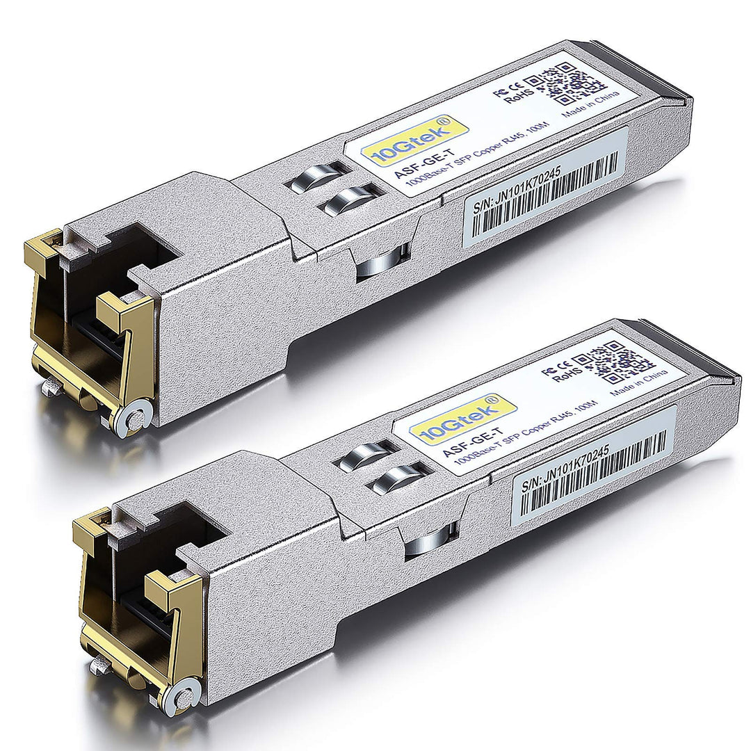 10Gtek [2 Stück] HP Kompatibel 1G SFP RJ45 Transceiver J8177B/ J8177C, 1000Base-T Kupfer Modul, bis