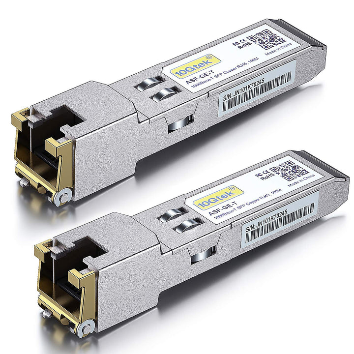 10Gtek [2 Stück] HP Kompatibel 1G SFP RJ45 Transceiver J8177B/ J8177C, 1000Base-T Kupfer Modul, bis