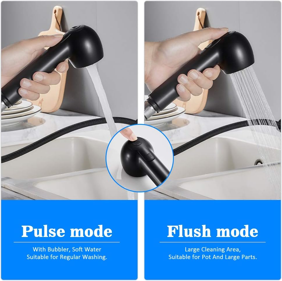 BONADE Ausziehbare Küchenarmatur mit Dual-Spülbrause, Wasserhahn 360° Drehbare Spültischarmatur, Hoc