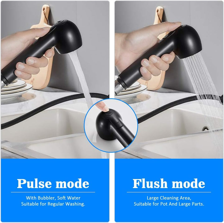 BONADE Ausziehbare Küchenarmatur mit Dual-Spülbrause, Wasserhahn 360° Drehbare Spültischarmatur, Hoc