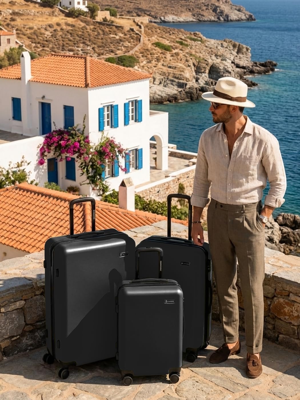 Smartbox Hartschalen Koffer-Set 3-teilig für Damen & Herren | leichte & stabile Reise-Trolleys aus h